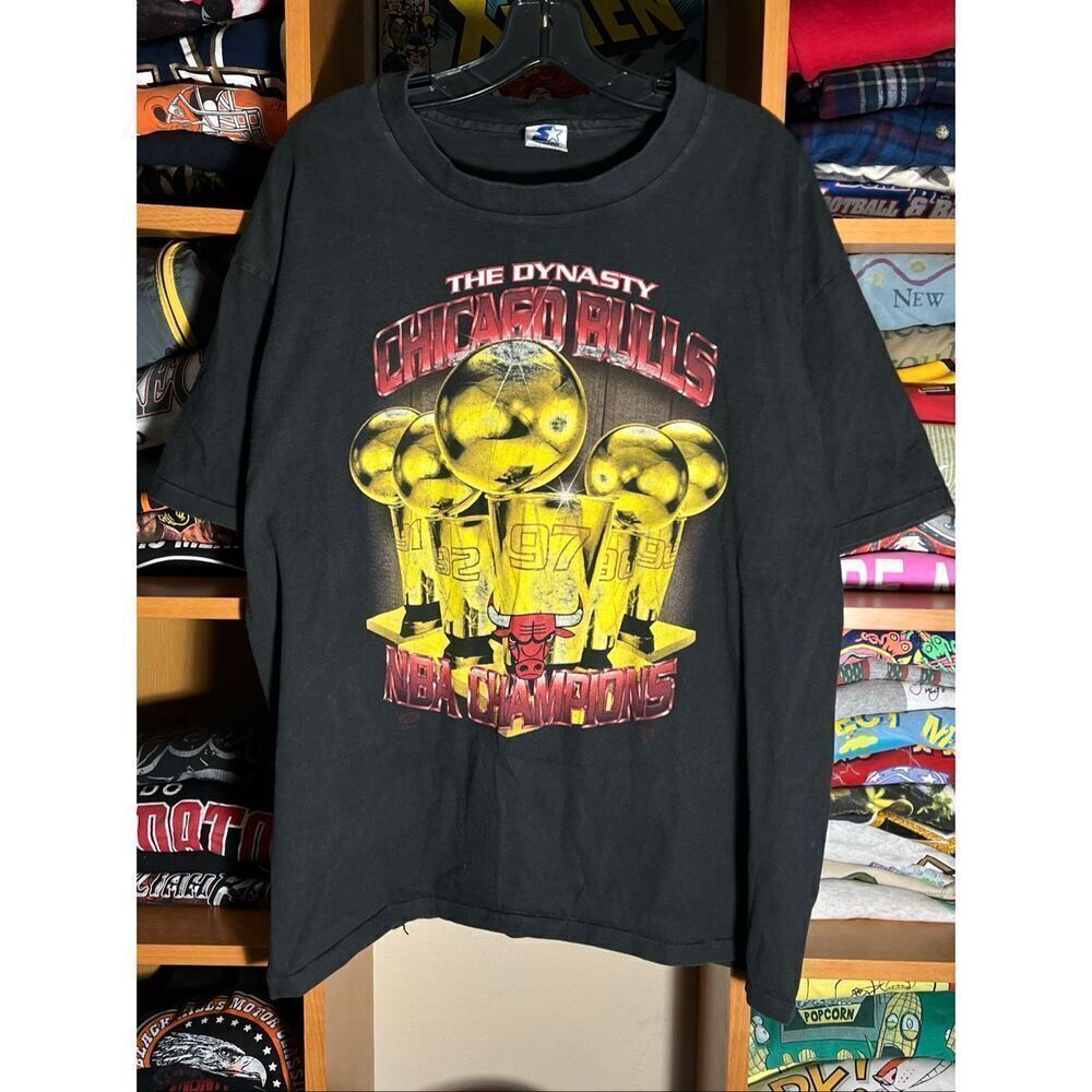 SOLD Vintage Starter NBA Chicago Bulls Championship Dynasty Tee